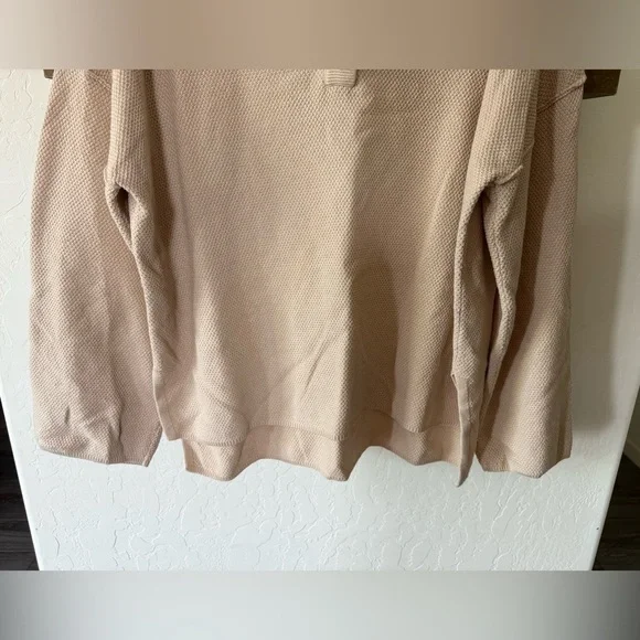 Lillusory|Tan neutral waffle knit sweatshirt with button details,Size XL•••Boho - Picture 7 of 12